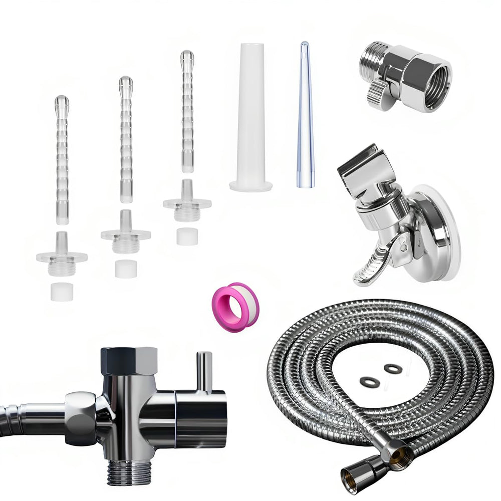 NINXIMI Shower Enema System Kit full assembly for versatile bathroom cleansing.