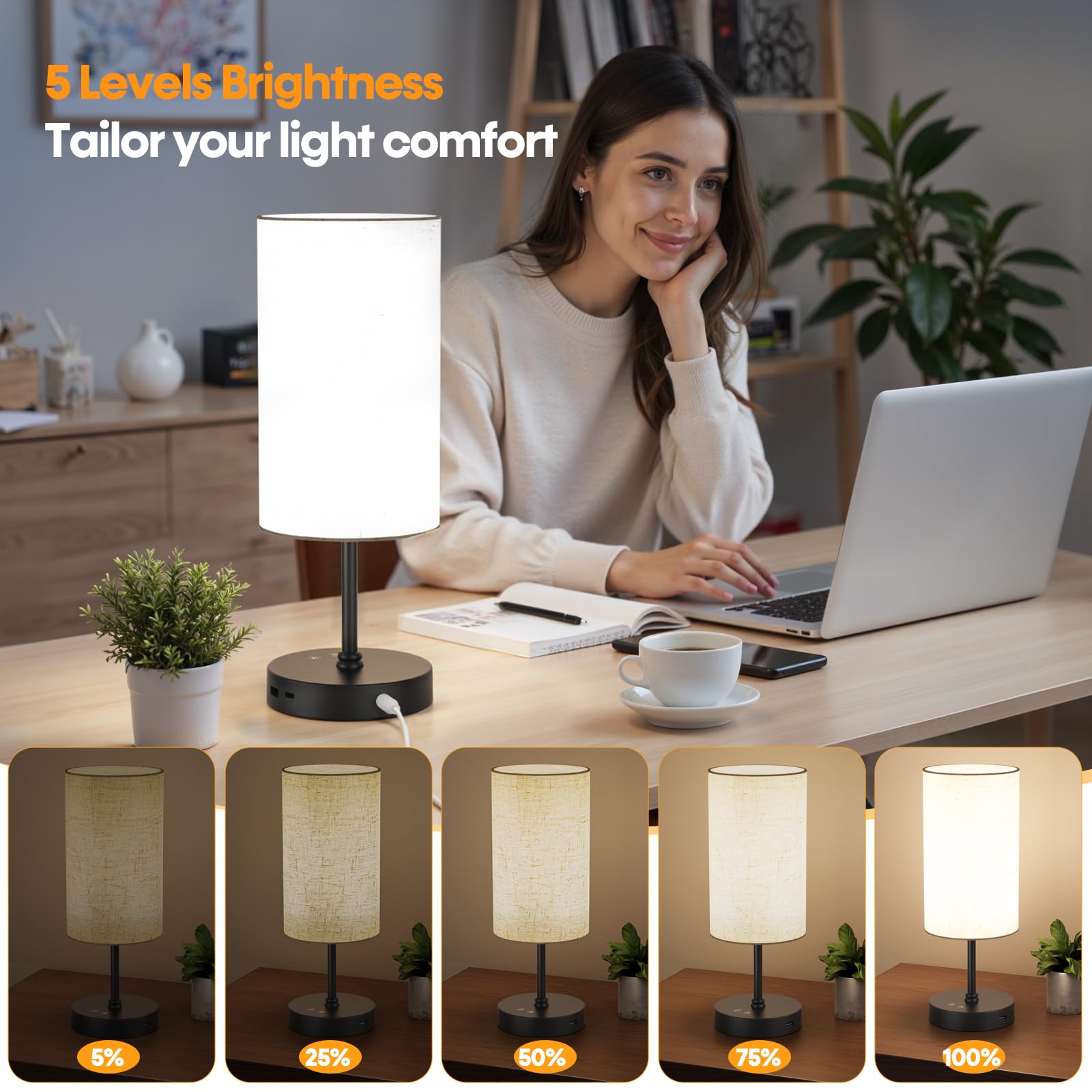 NIORSUN lamp offers 3 color temperatures for daily routines.