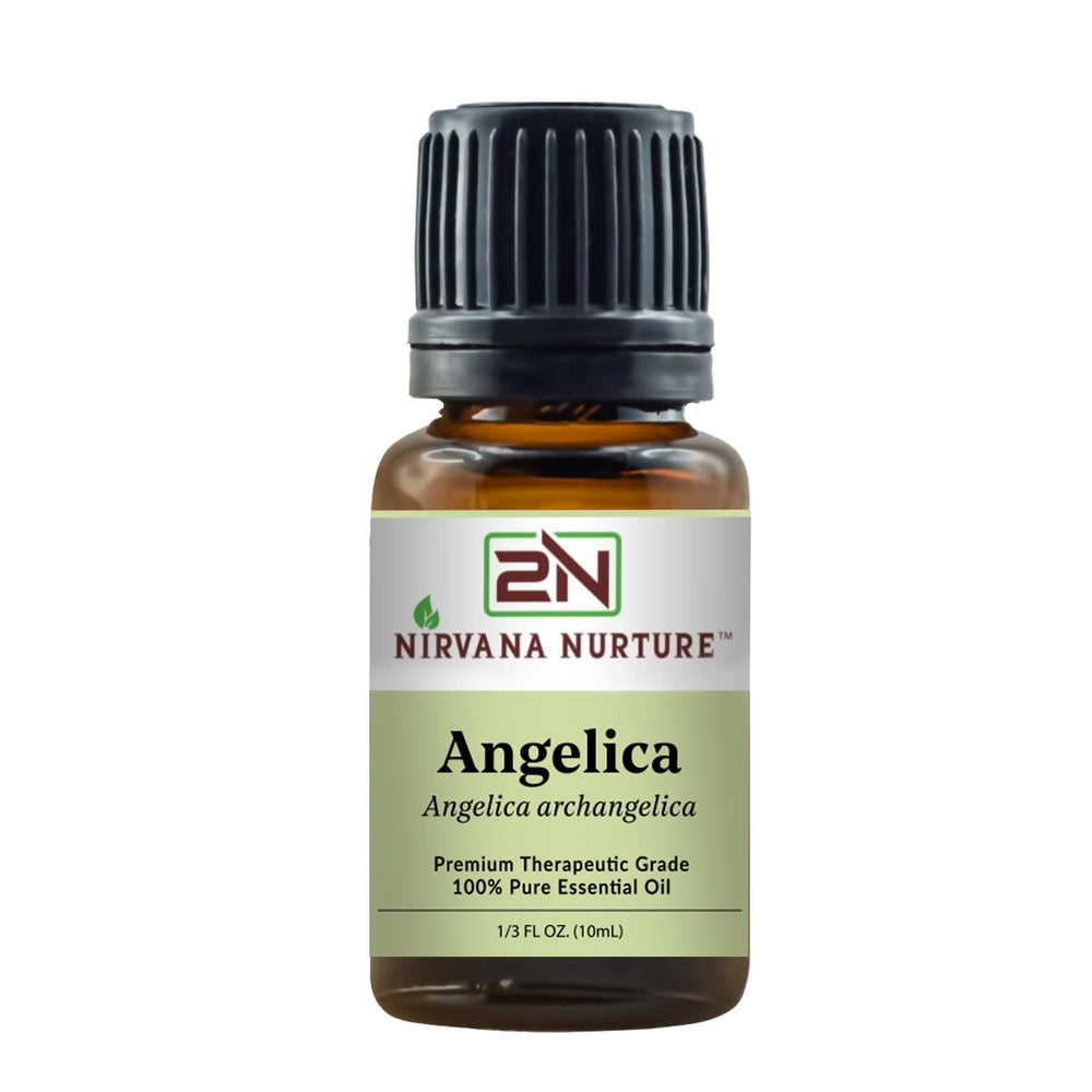 Nirvana Nurture Angelica Oil bottle ready for diffusion and calm aromatherapy use