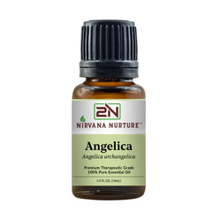 Nirvana Nurture Angelica Oil bottle ready for diffusion and calm aromatherapy use