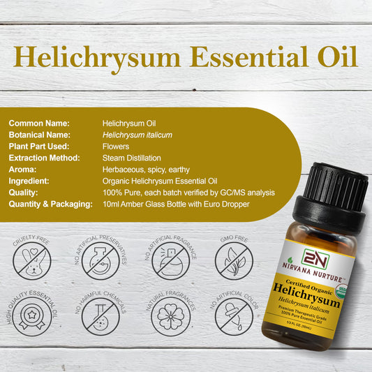 Nirvana Nurture Helichrysum oil diffuser setup for calming aromatherapy.