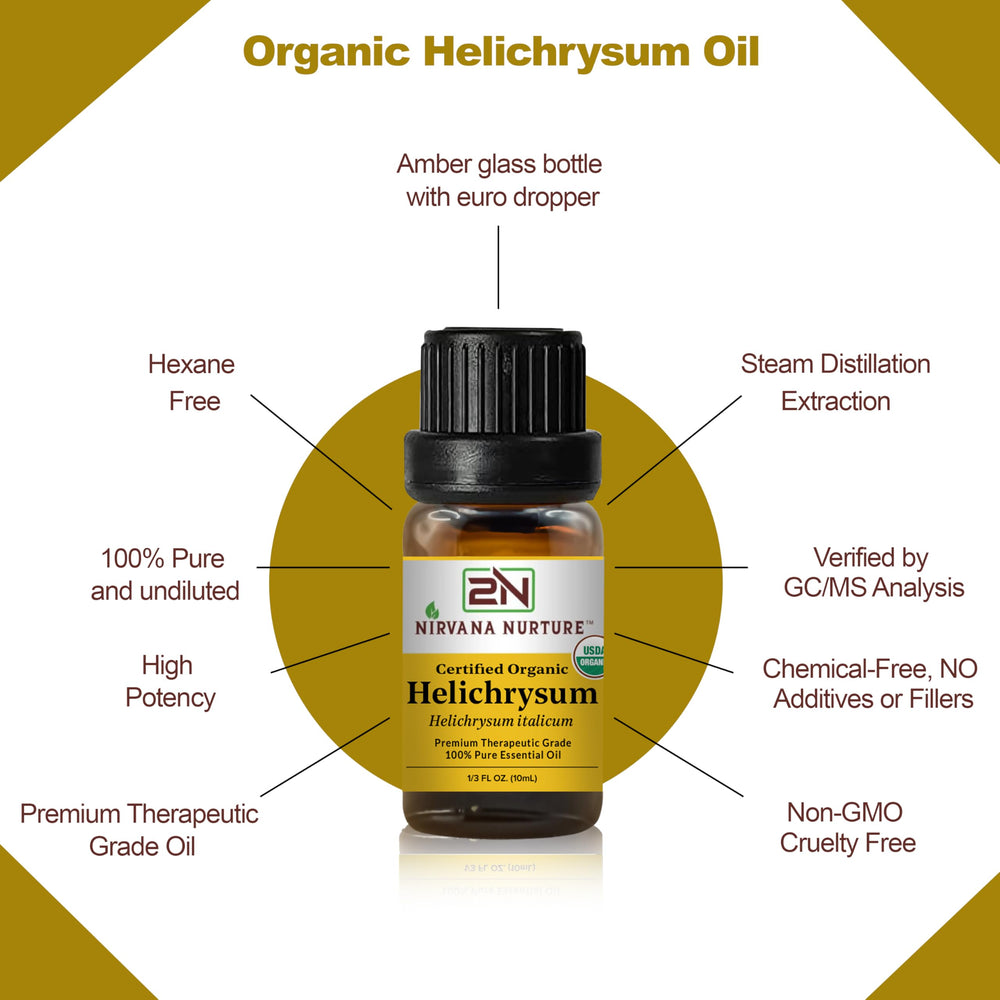 Nirvana Nurture Helichrysum oil for skin care and renewal.