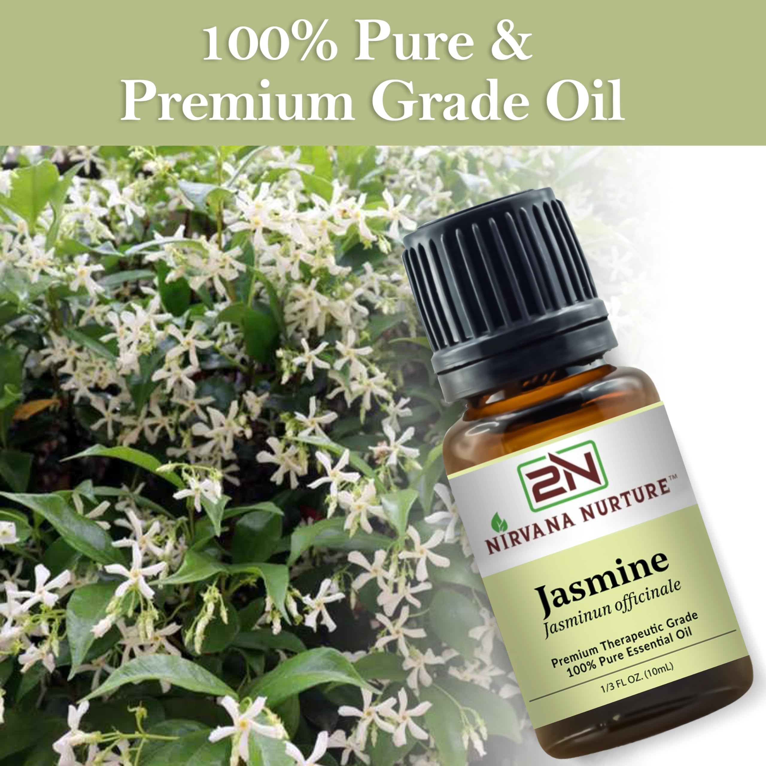 Nirvana Nurture Jasmine oil in a massage blend for comfort and calm.