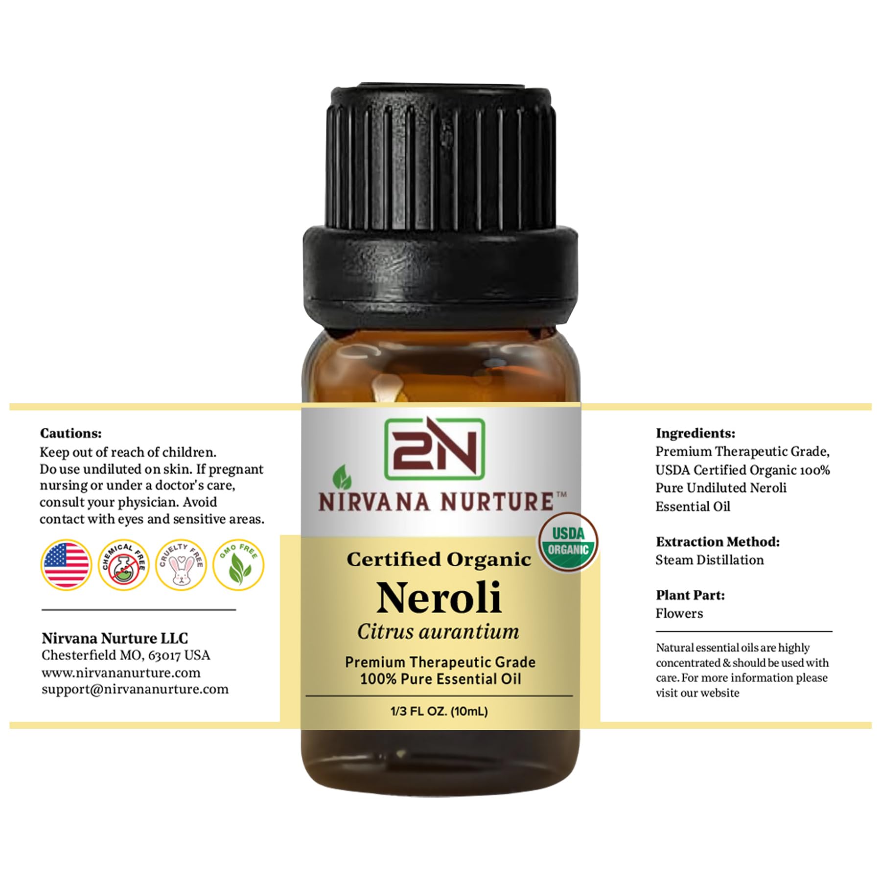 Nirvana Nurture Neroli packaging view signaling premium sourcing