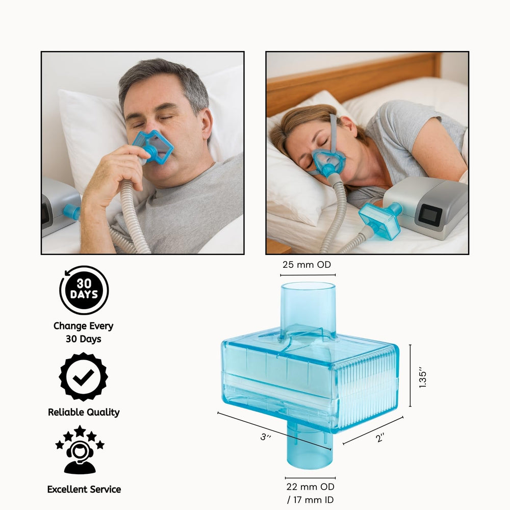 Nispira CPAP inline filter 22mm tubing end ready for easy connection