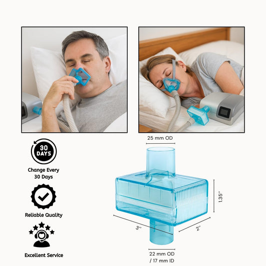 Nispira CPAP inline filter 22mm tubing end ready for easy connection