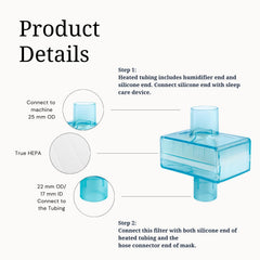 Nispira CPAP inline filter 25mm machine end compatible with many CPAP units