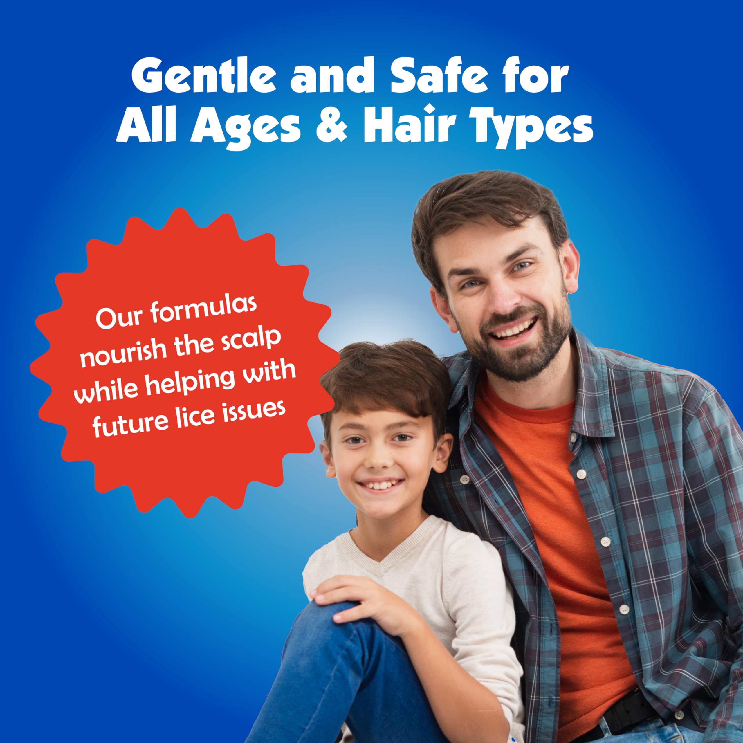 Nit Free Lice Care Shampoo bottle showing gentle cleansing for sensitive scalps.