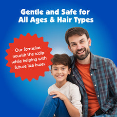 Nit Free Lice Care Shampoo bottle showing gentle cleansing for sensitive scalps.