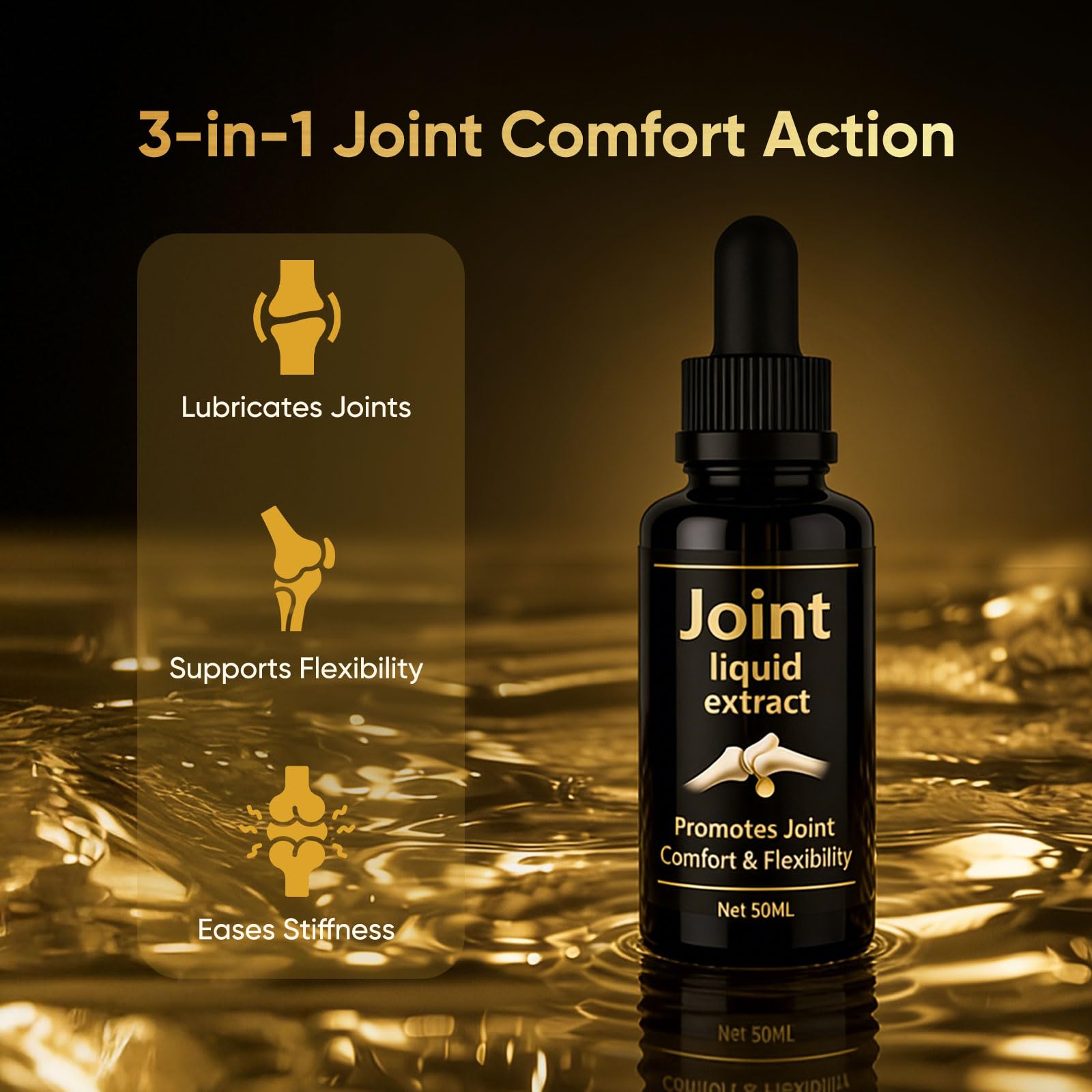 Dropper in action for convenient mixing with Nitidissima Joint Extract Liquid.
