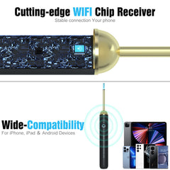 NIUQICT ear endoscope with 6 LED lights brightens ear details.