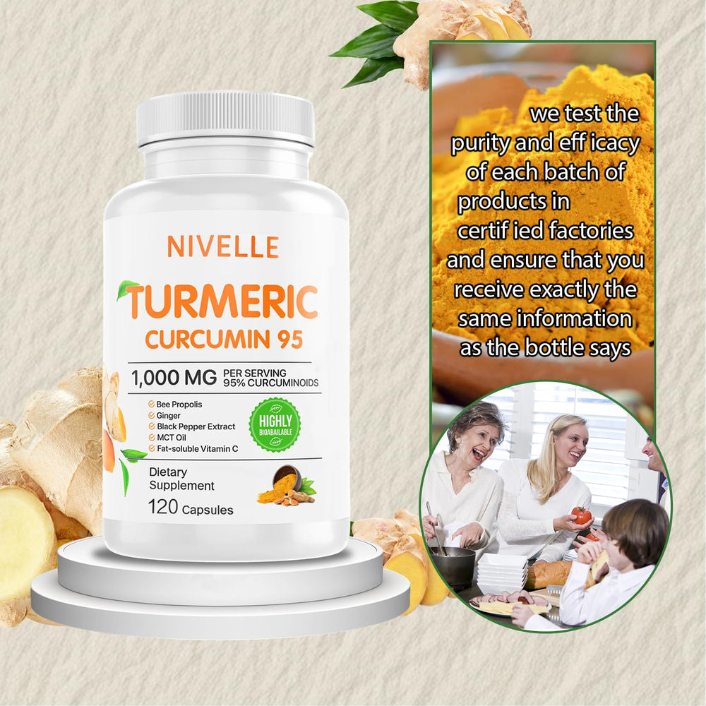 NIVELLE Turmeric Curcumin with fat-soluble vitamin C in capsules.