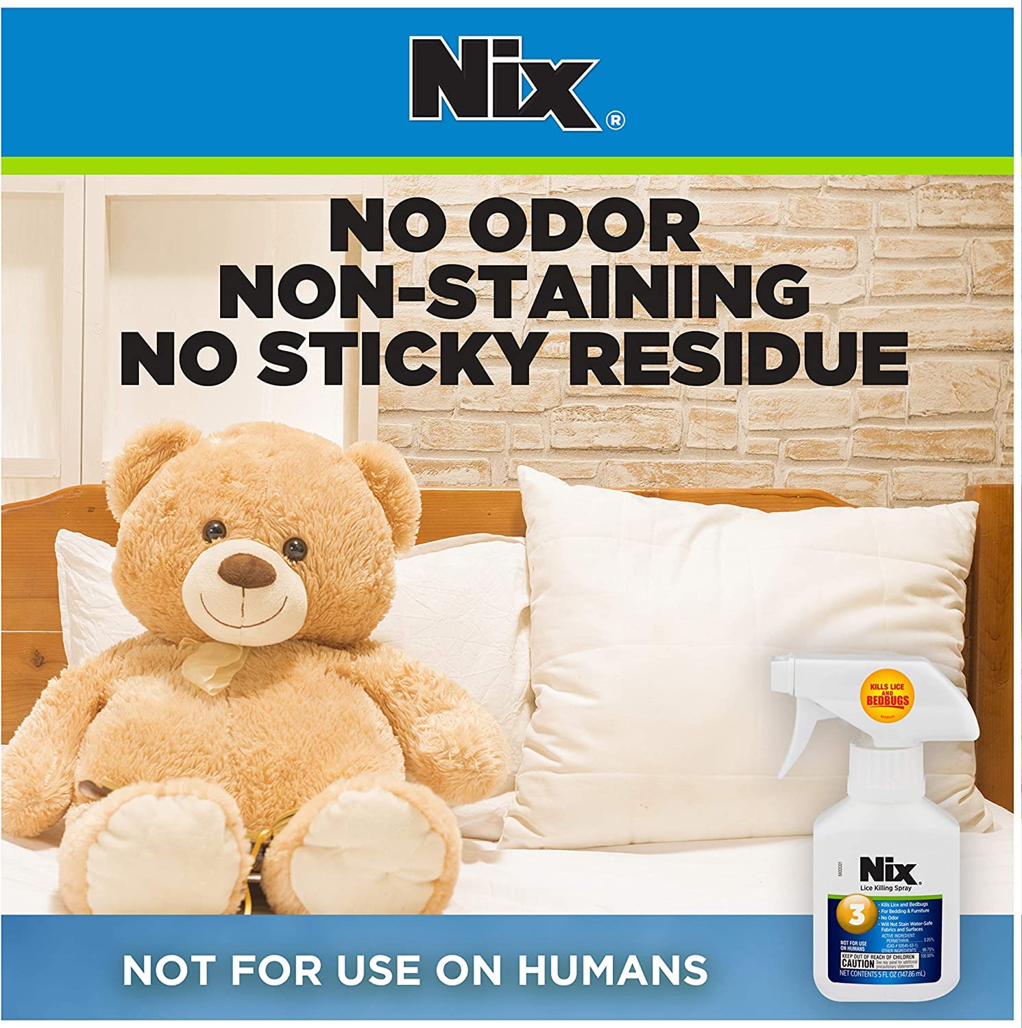 Nix Lice & Bed Bug Killing Spray pack of 3 for household use.