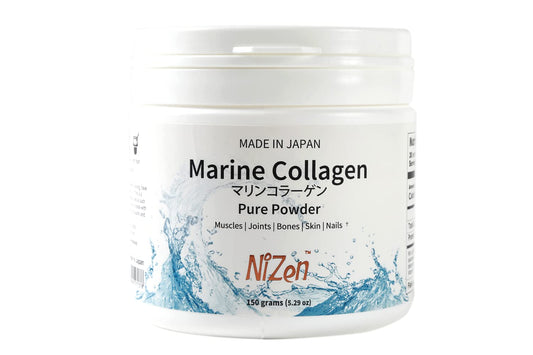 Nizen Marine Collagen Pure bottle with unflavored powder ready to mix