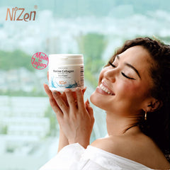 Nizen Marine Collagen Pure powder stirred into yogurt