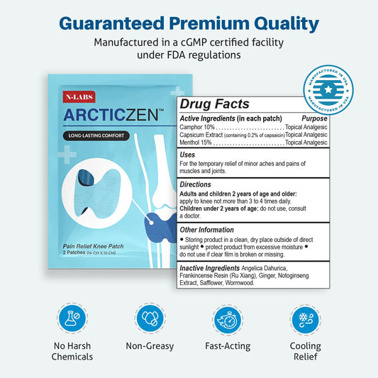 N-Labs ArcticZen knee patch applied to knee for daily mobility support