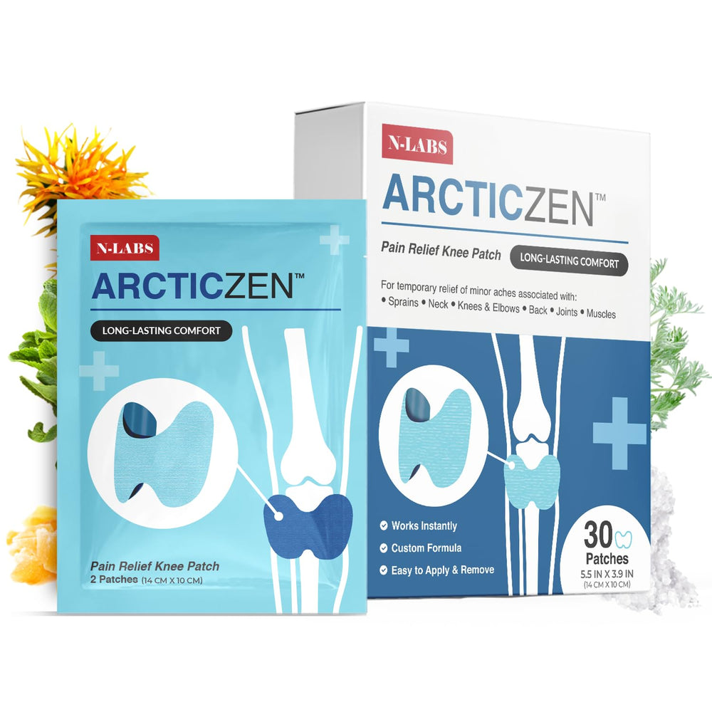 N-Labs ArcticZen knee patch packaging for convenient on-the-go relief