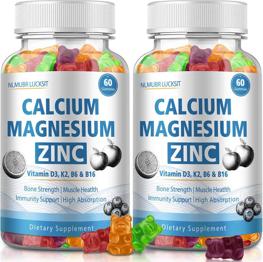 NLMUBR LUCKSIT bottle-front shot showing calcium gummies for daily bone support.