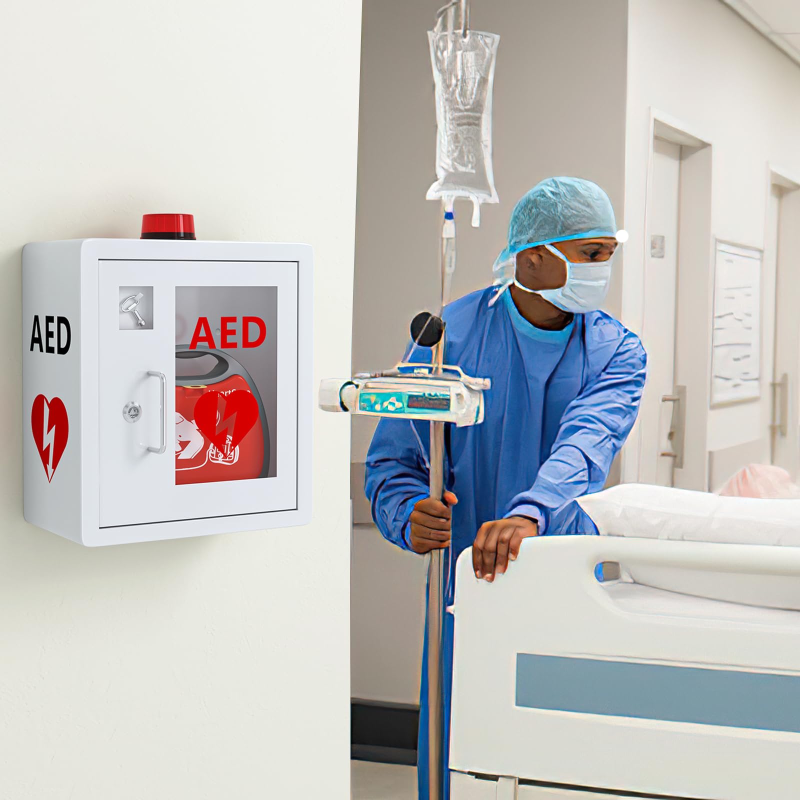 NLShan AED cabinet corrosion-resistant steel for durable use.