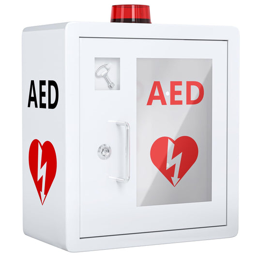 NLShan AED cabinet front view with clear window for fast identification.
