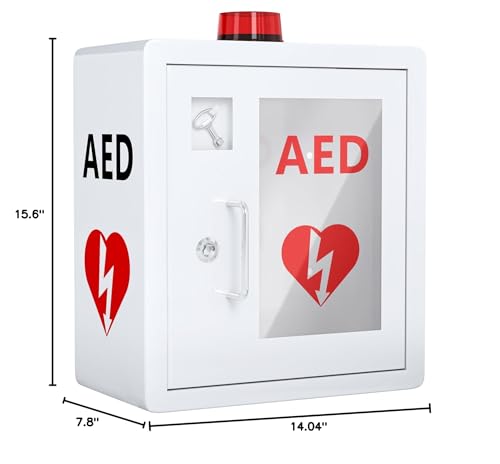 NLShan AED cabinet universal fit accommodates most AED devices.