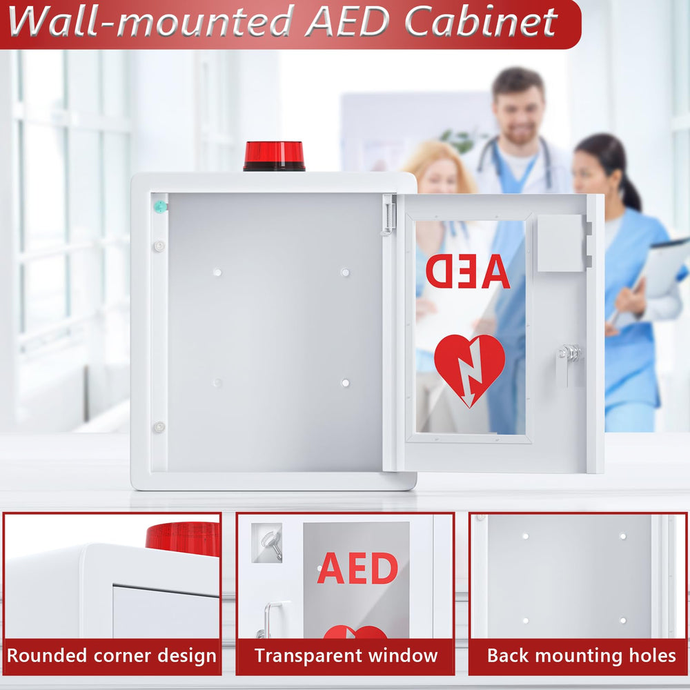 NLShan AED cabinet wall-mount holes for secure installation.