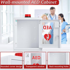 NLShan AED cabinet wall-mount holes for secure installation.
