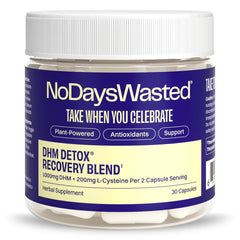 No Days Wasted DHM Detox jar ready for evening use to support next-day freshness