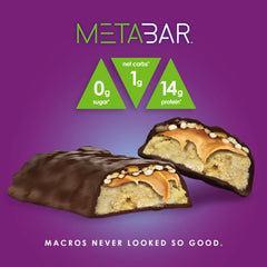No Sugar META BAR peanuts cross-section reveals texture and density.