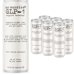 No Worries GLP-1 bottle with tart cherry pineapple supports satiety and gut health.