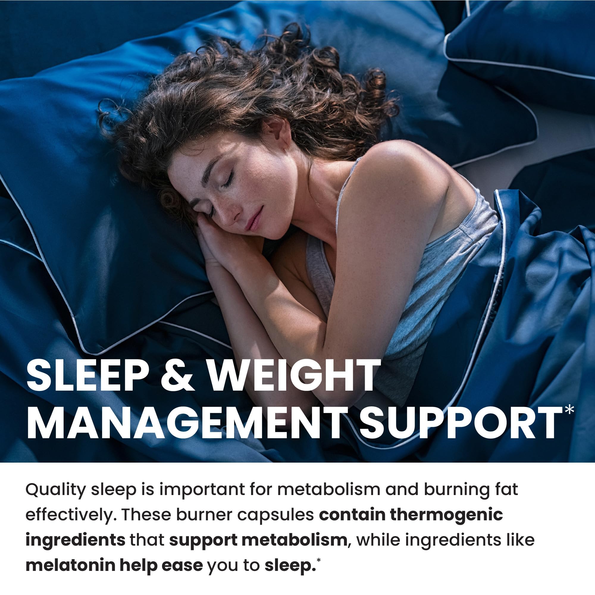 Closeup of Nobi Nutrition Night Time Fat Burner capsules for night use