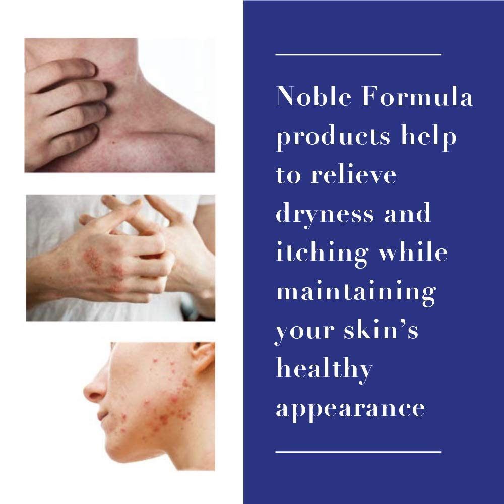 Noble Formula skin application shows quick, smooth spreading for comfort.