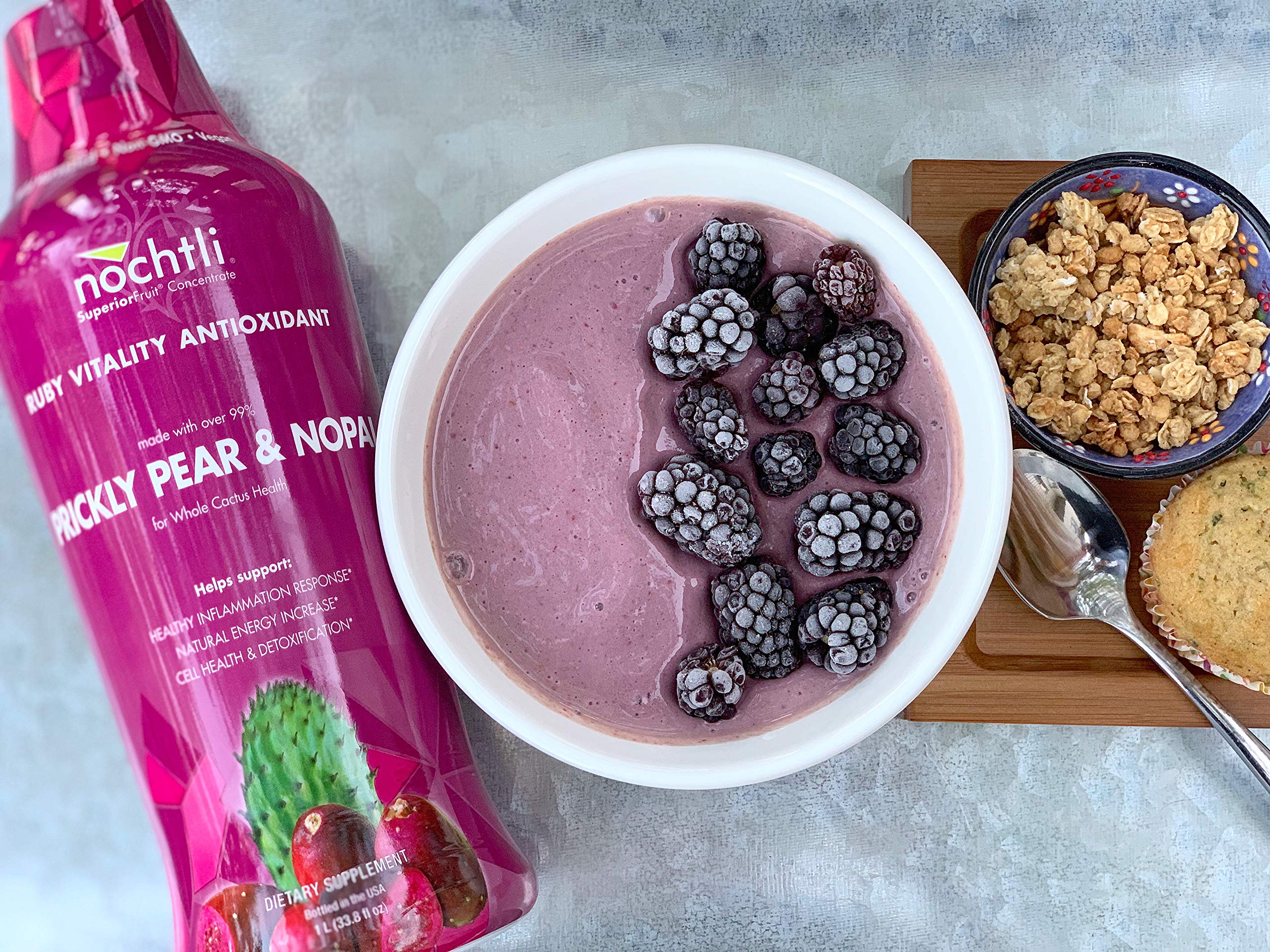 Nochtli Recover Prickly Pear label close-up with USA aseptic processing note.
