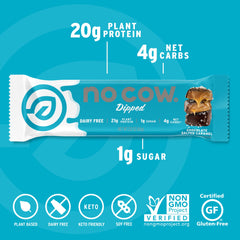 No Cow High Protein Bar ingredients highlight fiber-rich blend for fullness.