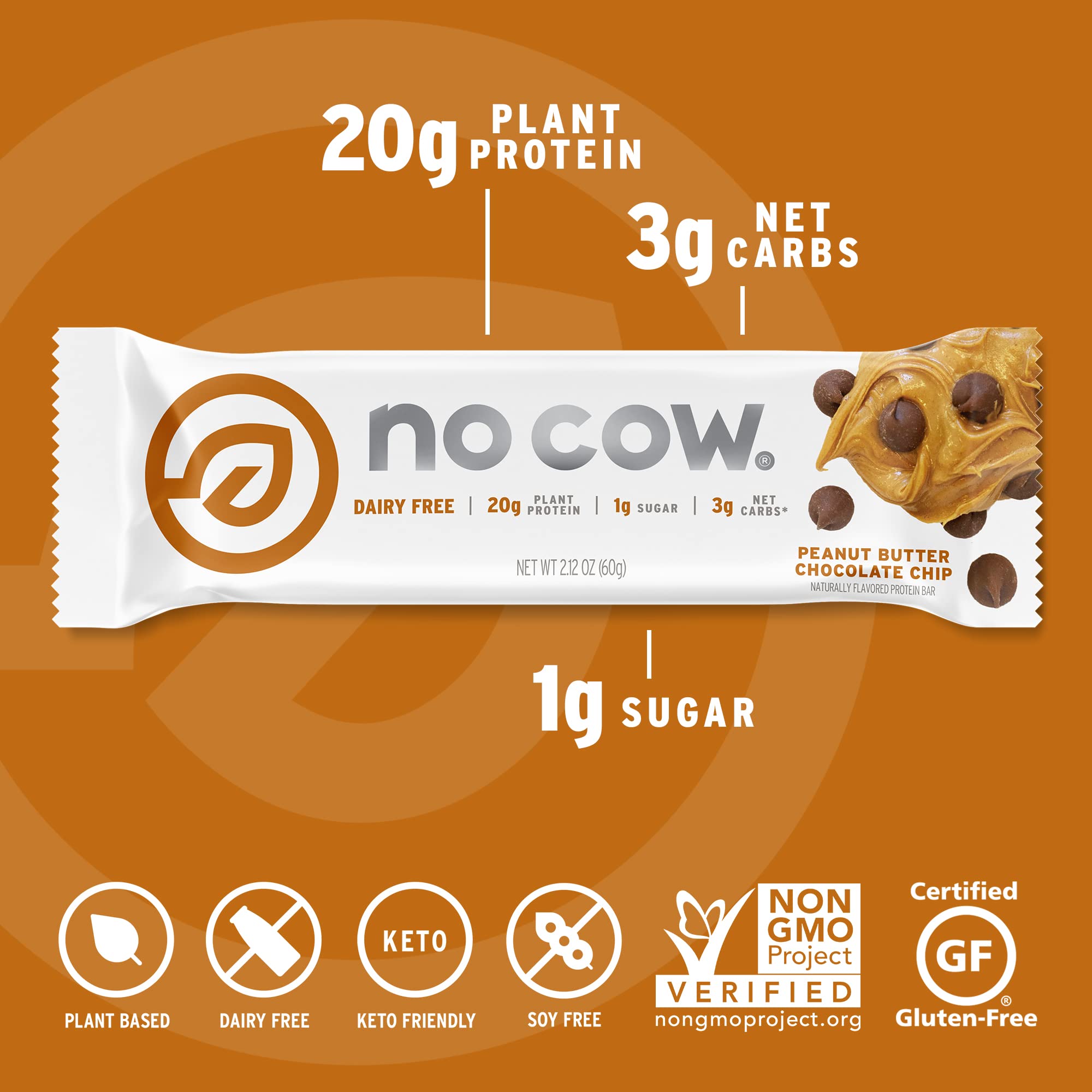No Cow vegan gluten-free dairy-free label communicates clean ingredients for allergen-conscious diets