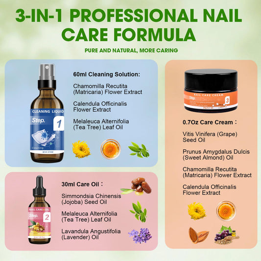 Nodfens care oil drops providing nourishing support for damaged nails.