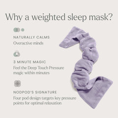 Nodpod sleep mask on side for a calm, weighted fit