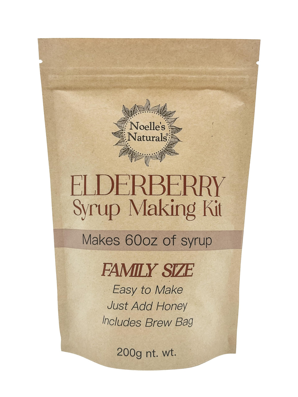 Noelle's Naturals Elderberry DIY Kit packaging shows the complete kit for at-home prep.