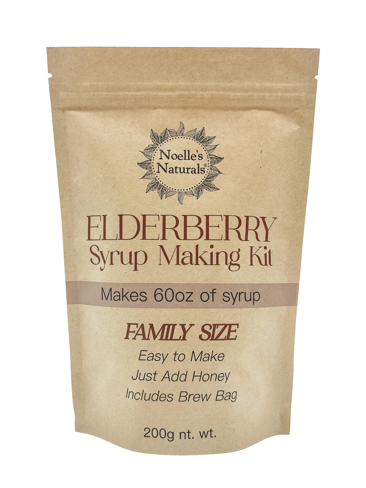 Noelle's Naturals Elderberry DIY Kit packaging shows the complete kit for at-home prep.