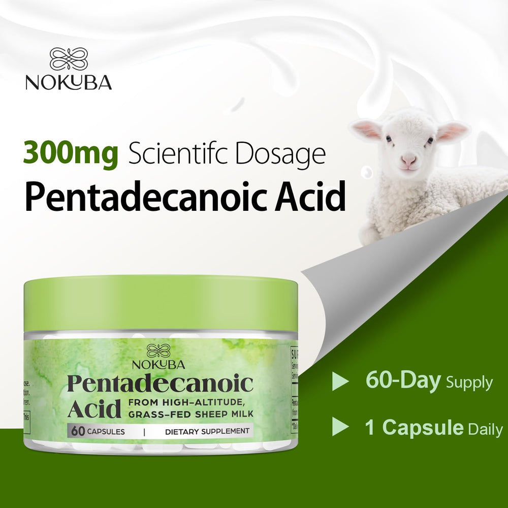 Nokuba Pentadecanoic Acid C15 USA manufactured seal visible.