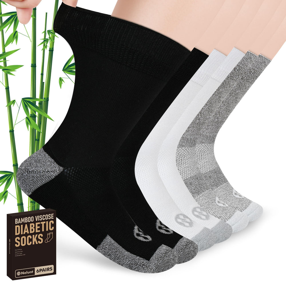 NOLUNT diabetic socks packaging: stylish box and gift-ready presentation for thoughtful care.