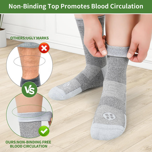 NOLUNT diabetic socks seamless-toe: reduces friction for comfortable everyday steps.