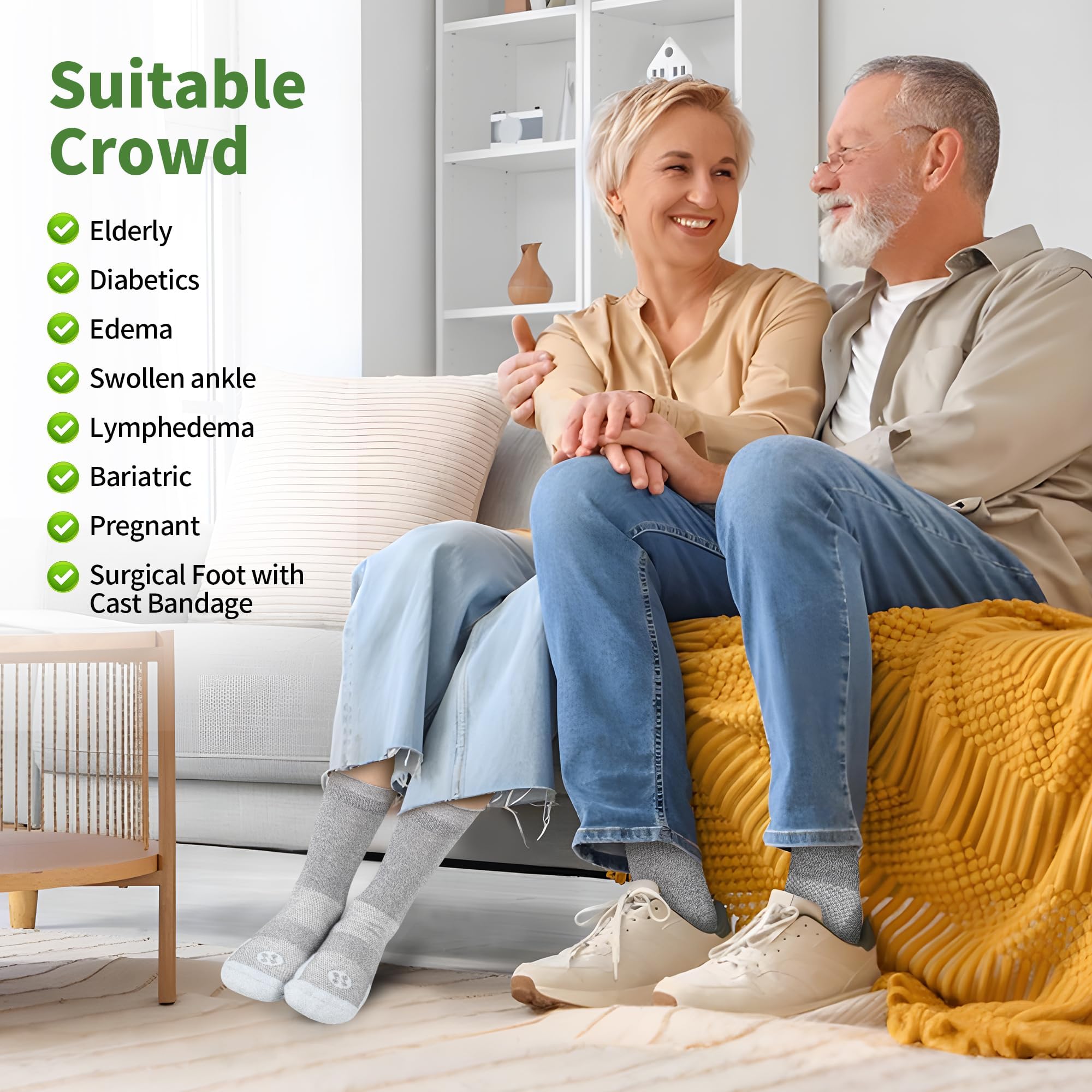 NOLUNT diabetic socks two-sizes: flexible fit for men and women.