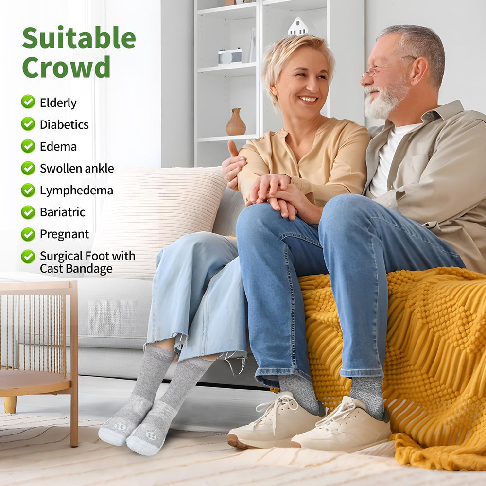 NOLUNT diabetic socks two-sizes: flexible fit for men and women.