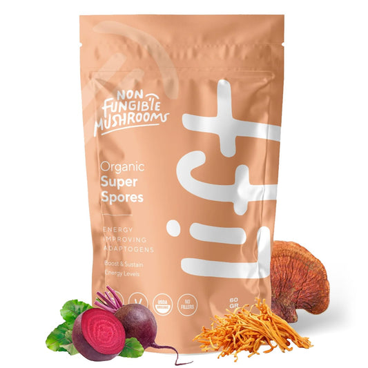 Non Fungible Mushrooms Lift bottle-front promoting steady daily energy and focus.