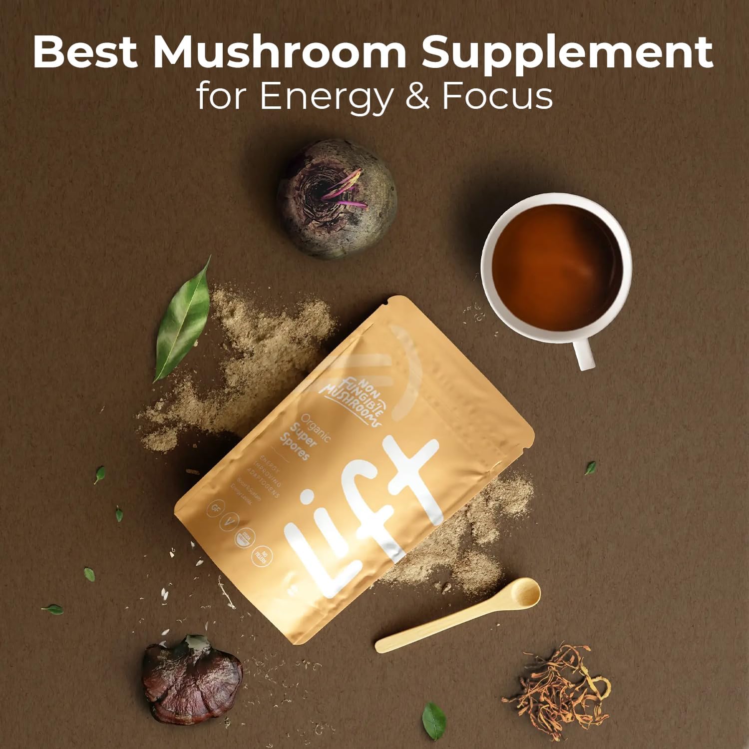 Non Fungible Mushrooms Lift morning-routine shot captures energizing start to the day.