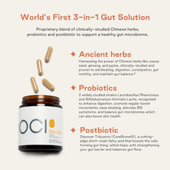 NOOCI NOO Gut capsules in hand highlighting convenient daily gut support