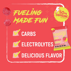 Noogs Sour Energy Chews pack 12-count for race-day convenience.
