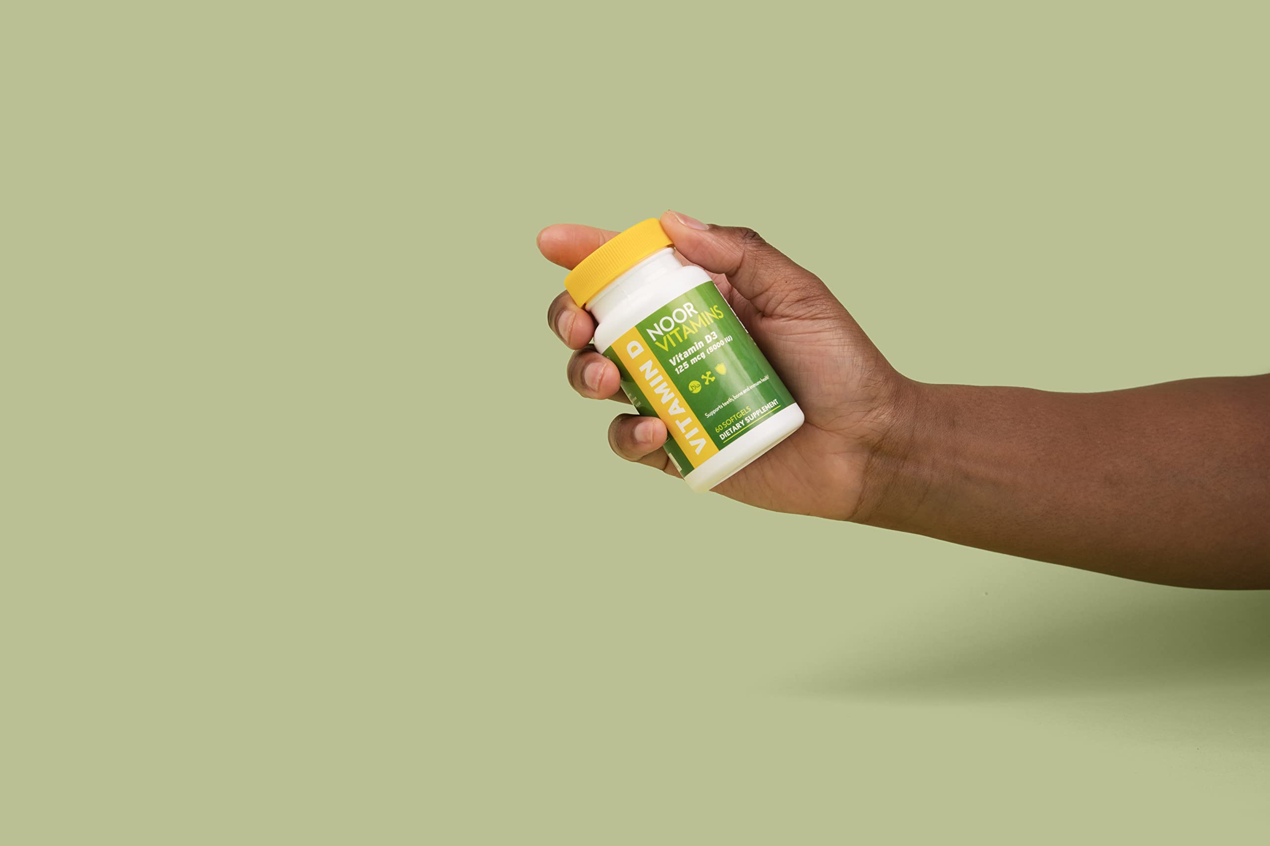 Noor Vitamins D3 label signals potential bone and immune support.
