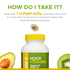 Inside the Noor Vitamins bottle with softgels ready for use.